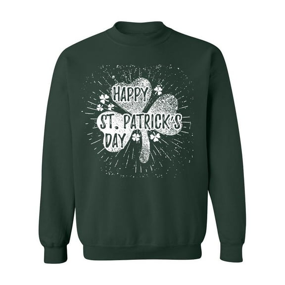 St. Patricks Day Clover Style Sweatshirt Men -Image by Shutterstock, Male x-Large