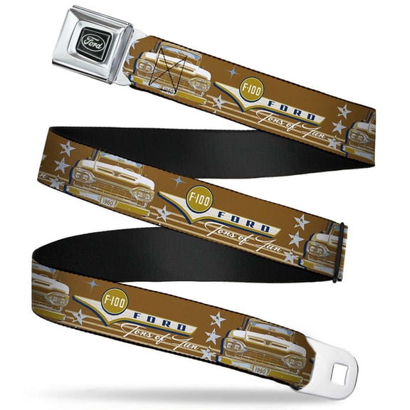 Ford Emblem Vintage Ford F 100 Tons Of Fun Tans Navy Seatbelt Belt Fashion Seatbelt Belt Standard