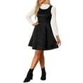 thumbnail image 2 of INSPIRE CHIC Pinafore Women's Sleeveless Casual Vintage Faux Suede t Shirt Dresses L Black, 2 of 6