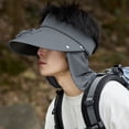 thumbnail image 5 of Men's Wide Brimmed Sun Hat With USB Charging Fan Neck Protection Outdoor Travel Cycling Beach Empty Top Sun Hat, 5 of 5