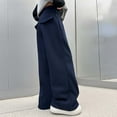 thumbnail image 4 of FYDUU Girls Casual Pants Autumn Fashion Trousers Elastic High Waisted Sweatpants School Uniform Slacks Loose Fit Comfortable Kids Bell Bottoms, Navy, 5-6 Years, 4 of 8