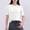 White, variant on VgaVtl Summer Womens Tshirts Elbow-Length Plus Size Tops Women Slim Solid Color Casual Basic Layering Homewear Shirts,White L