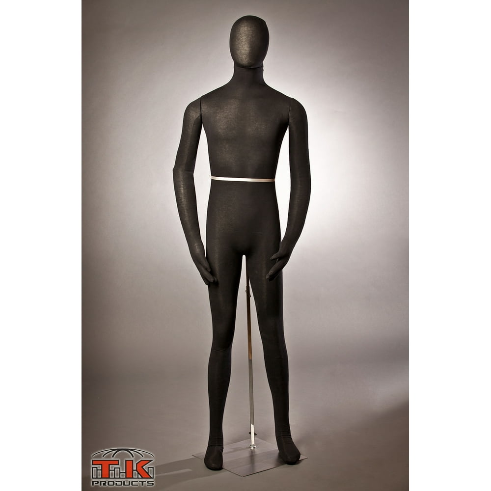 Male Mannequin, Flexible Posable Bendable FullSize Soft Black, by TK