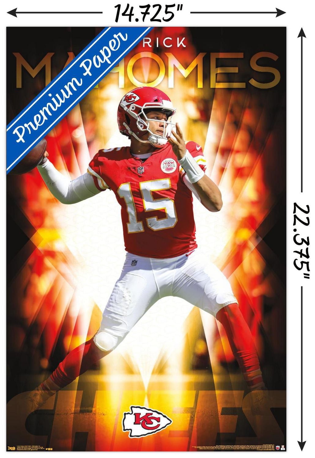 NFL Kansas City Chiefs - Patrick Mahomes II 18 Wall Poster