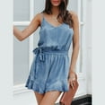 thumbnail image 6 of Riforla Women's Street Style Women's Cotton Denim Worn Out Suspender Jumpsuit Jumpsuits for Women Blue S, 6 of 7
