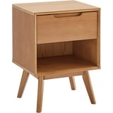 MUSEHOMEINC Mid-Century Modern Solid Wood Nightstand/Bedside Wood Table for Bedroom,End Table for Living Room with 1 Storage Drawer and Open Shelf,Patina - Walmart.com
