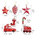 thumbnail image 2 of 1 Par De Adornos Navideños De Piñas Pintados A Mano, Estrella De Cinco Puntas, Bastones De Caramelo, Adornos Colgantes, Decoración Infantil Para El Árbol De Navidad, 2 of 3