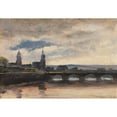 thumbnail image 2 of Thomas Fearnley 24x18 Black Ornate Framed Double Matted Museum Art Print Titled: The Augustusbrucke in Dresden (1829-1830), 2 of 5