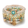 thumbnail image 4 of 6Pcs Bohemian Evil Eye Bracelet Set For Women With Fatima Hand Heart Charm Beaded Rope Chain Bangle Jewelry Gift, 4 of 6