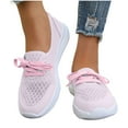 thumbnail image 2 of Zapatillas planas transpirables de malla tejida para mujer, zapatos casuales antideslizantes de moda para caminar, mocasines cómodos de suela suave sin cordones, zapatillas de tenis, 2 of 5