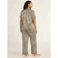 thumbnail image 2 of Joyspun Women’s Satin Top and Pants Pajama Set, 2-Piece, Sizes XS-3X, 2 of 6