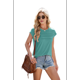 thumbnail image 1 of Top Holgado de Cuello Redondo para Mujer, Color Verde Frijol, Talla M, 1 of 9