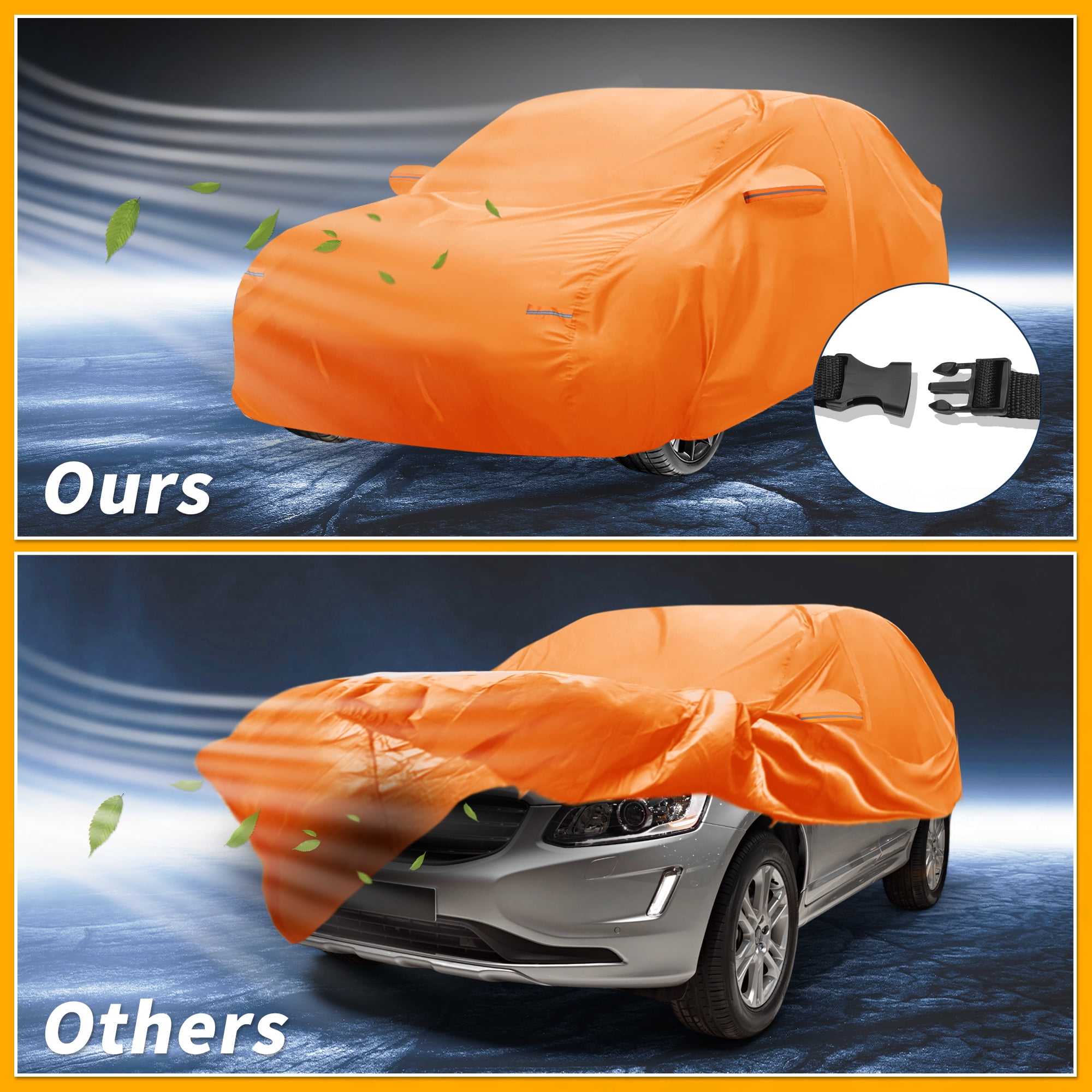 Unique Bargains Waterproof Car Cover for Volvo XC60 Aluminum Film Orange