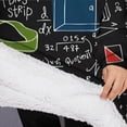 thumbnail image 3 of Oversized Wearable Blanket Hoodie,Math Equations Symbols Black Pattern Sherpa Blanket Hoodie with Super Pockets,Super Warm Fuzzy Pullover for Women & Men, 3 of 6