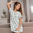 thumbnail image 3 of Picia Whale And Turtle Pattern Women’s Nightdress – Casual Short-sleeved Loose-Fit Sleepwear, Soft Cotton Short-Sleeve Sleep Shirt for Relaxation & Comfort, 3 of 6