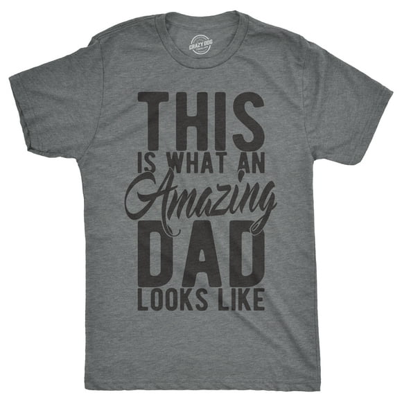 Mens This Is What An Amazing Dad Looks Like T shirt Funny Fathers Day Cool (Light Heather Grey) - L