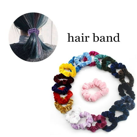 Outtop 20Pcs Hair Scrunchies Velvet Elastic Hair Bands Scrunchy Hair Ties Ropes (Best Hair Brand For Marley Twists)