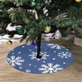 thumbnail image 2 of FMSHPON Happy Xmas Christmas Snowflake Xmas Christmas Tree Skirt Stand Mat for Holiday Party Decoration Indoor Outdoor 48 inches, 2 of 3