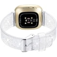 thumbnail image 3 of Bands Compatible with Fitbit Versa 3/Fitbit Sense Band, Soft Silicon Sport Wristband Strap(Silver), 3 of 5
