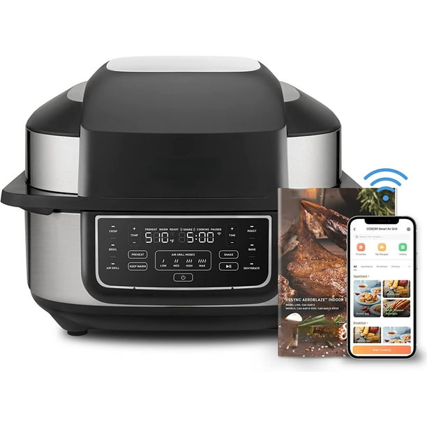 COSORI Electric Smokeless Indoor Grill & Smart XL Air Fryer Combo 8in