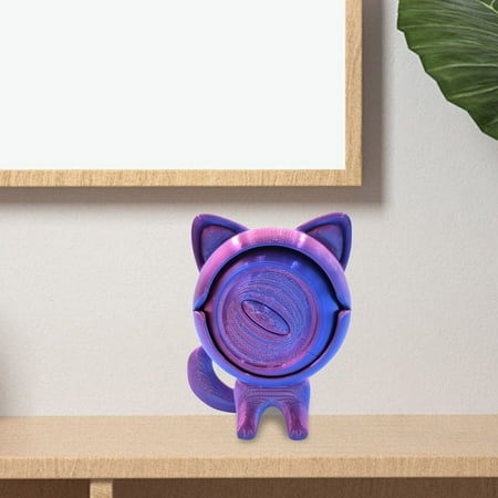 

3D Printed One Eyed Cat Toy 3D Printed Cat Model Turnable Eyes Festival Toys Home Executive Desk Toys One Eyed Cat Toy For Anxiety Relaxing