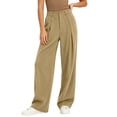 thumbnail image 2 of Diufon Womens Corduroy Pants Dressy Casual Button Elastic Waist Wide Leg Trousers with Pockets Fall Winter Fashion Clothes, 2 of 6
