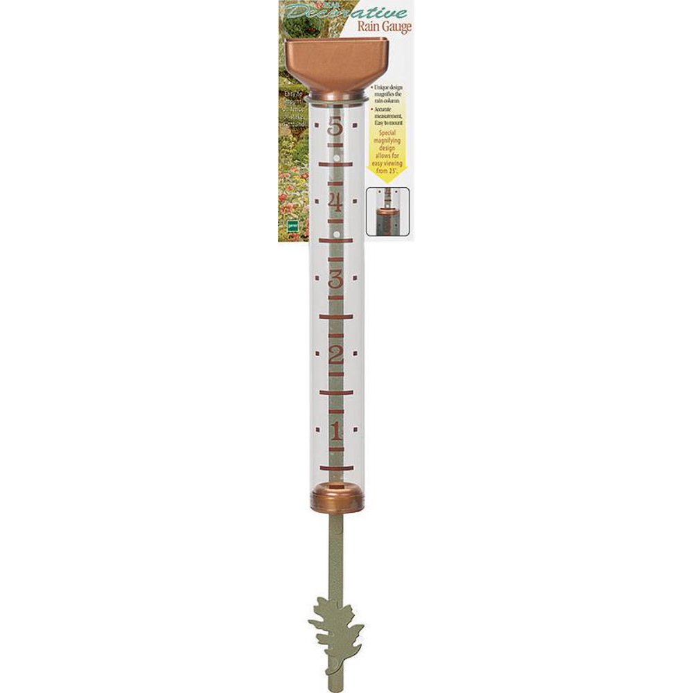 EZ View 8200582 Decorative Rain Gauge, 5 in, Copper, Copper Walmart