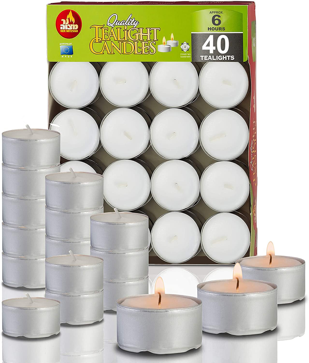 White Unscented Tea Light Candles Bulk Pack 4 hours burn time 