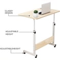 thumbnail image 4 of Height adjustable mobile table 80 × 40 cm -(70-90) cm standing height adjustable laptop desk standing portable side table bed table sofa table (White Maple), 4 of 7