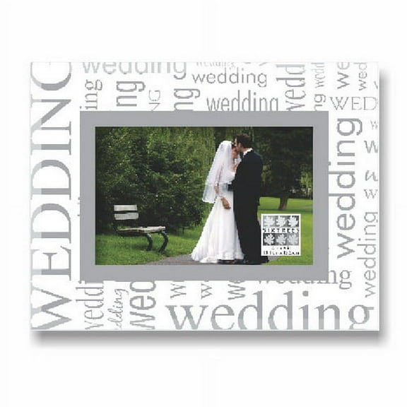 WEDDING ALL OVER etched glass expressions keepsake frame by Sixtrees - 4x6