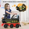 thumbnail image 3 of JOYLDIAS 6V Electric Ride on Train for Kids with Curved Tracks, Songs, Stories, Lights, Horns, Storage and Foot Pedals, Black, 3 of 9