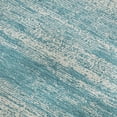 thumbnail image 6 of HomeRoots 668197 8 x 10 ft. Teal & Ivory Striped Transitional Washable Machine Made Rectangle Area Rug with UV Protection, 6 of 9