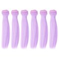 thumbnail image 1 of Uxcell 15cm Mechas de Cabello para Muñecas, 6Pcs Pelucas de Cabello Sintético Lacio, Púrpura Claro, 1 of 5