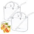 thumbnail image 1 of Lttoisl Unique Glass Purse for Drinks with Straw, Cute Handbag Shaped Cocktail Glasses, Decorative Wine Cups & Vases, Clear Glassware with Handle for Juice, Flowers, Home Decor, 1 of 8