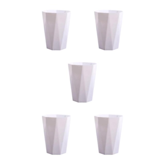Justharion Wide Applicaiton Trash Can For Household - 6L Capacity Easy Access Simple White S 5Set
