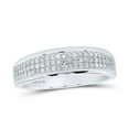 thumbnail image 2 of Sterling Silver His Hers Round Diamond Square Matching Wedding Set 7/8 Cttw, Womens Size: 5-10, Mens Size: 7-13, 2 of 3