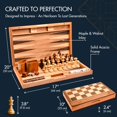thumbnail image 4 of Set de juego de mesa Pointworks Chess Checkers Backgammon 17 pulgadas, 4 of 9