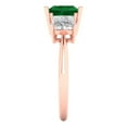 thumbnail image 3 of Clara Pucci 14K Rose Gold Solid Gold Emerald Three-Stone Anniversary Ring for Women - 2.5 cttw Princess Cut, 3 of 8