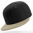 thumbnail image 4 of Daxton Classic Blank Snapback Flat Bill Visor Hat Cap Adjustable Back - Black Khaki, 4 of 4