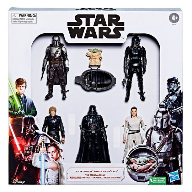 Figuras de Accion Star Wars Hasbro Luke Skywalker, Darth Vader, Rey, The Child (Grogu), The Mandalorian y Muerte imperial
