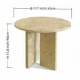 thumbnail image 4 of JERFIT Gold Beige Marble Coffee Table with Metal Base, 17.7 Inch Round Natural Stone End Table for Living Room, Accent Table, 4 of 9