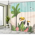 thumbnail image 4 of Ambesonne Graphic Beach Shower Curtain, Watermelons Toucans, 69"Wx84"L, Multicolor, 4 of 4