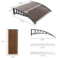thumbnail image 5 of WJSP Window Awning Black 40"X35.4" Polycarbonate Cover Door Canopy UV Rain Snow Sun Protection Outdoor, 5 of 6