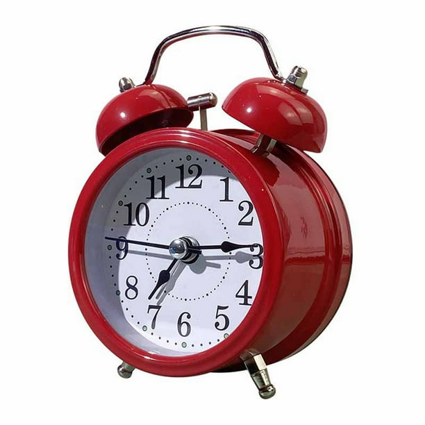 Despertador De Cabecera, Reloj Despertador De Doble Campana Con Pilas Más Fuerte Para Dormitorio