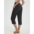 thumbnail image 3 of BALEAF Womens Yoga Capri Pants with Zipper Pockets Summer Drawstring Capris Joggers Lounge Crop 19" Black L, 3 of 7