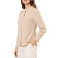 thumbnail image 4 of CAMISAS DE MANGA LARGA CON CUELLO ALTO Y BOTONES PARA MUJER INSPIRAR CHIC S BEIGE, 4 of 7