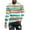 Multicolor, variant on Qingpeng Oversized Shirt for Men Striped Printed Long Sleeves Tops Pullover Round Neck Tee Shirt
