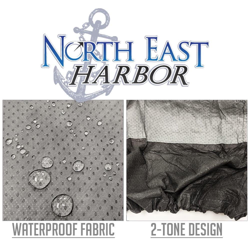 NEH Outdoor Patio Chair Furniture Cover - 40"W x 40"D x 36"H - Breathable Material, Sunray Protected, and Weather Resistant Storage Cover - Gray with Black Hem