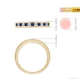 thumbnail image 6 of ANGARA Natural Channel Square Sapphire and Diamond Half Eternity Ring in 14K Yellow Gold for Women (Size-1.8mm) | September Birthstone, Anniversary, Jewelry Gift for Women | Natural Sapphire Ring, 6 of 11