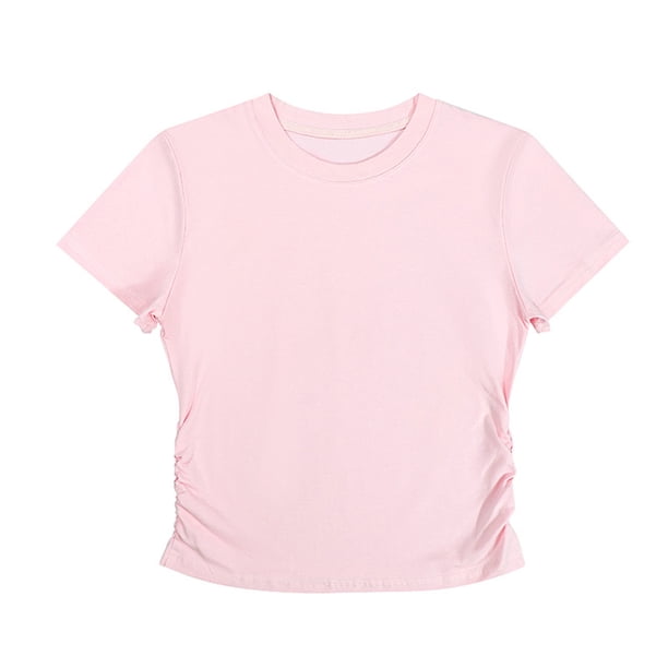 Camisetas de Verano para las Mujeres, Cuello Redondo Sólido de Moda, Blusas sin Mangas Casual para las Mujeres